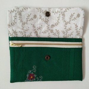 Handmade Green Fabric Clutch - Made to Order